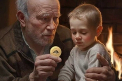 Grandpa is telling his grandson the story of BTG