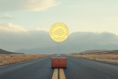 BTG balloons floating on the road